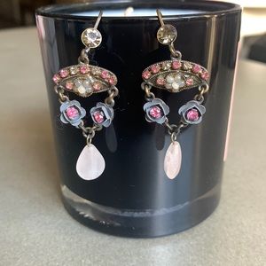 Vintage Pink Crystal Earrings